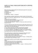 NURS 210 FINAL EXAM QUESTIONS WITH VERIFIED ANSWERS