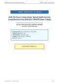 NUR 256 Exam 2 Study Guide&colon; Mental Health Nursing&NewLine;Comprehensive Test 2026&sol;2027 UPDATE Galen College