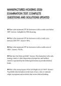 MANUFACTURED HOUSING 2026&NewLine;EXAMINATION TEST COMPLETE&NewLine;QUESTIONS AND SOLUTIONS UPDATED