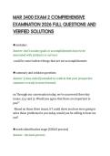 MAR 3400 EXAM 2 COMPREHENSIVE&NewLine;EXAMINATION 2026 FULL QUESTIONS AND&NewLine;VERIFIED SOLUTIONS
