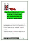 High School Baseball Umpire Exam 2026&sol;2027 &vert; 100&plus; Questions & Answers &vert; Pitching&comma; Balks&comma; Interference&comma; Obstruction&comma; Substitutions & Equipment &vert; NFHS