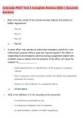 Colorado POST Test 1 Complete Review 2026 &vert; Questions and Answers &vert; Latest Update &vert; Comprehensive Law Enforcement Exam Prep