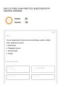 NUR 210 FINAL EXAM PRACTICE QUESTIONS WITH VERIFIED ANSWERS