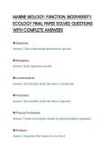 MARINE BIOLOGY&colon; FUNCTION&comma; BIODIVERSITY&comma;&NewLine;ECOLOGY FINAL PAPER SOLVED QUESTIONS&NewLine;WITH COMPLETE ANSWERS&NewLine;