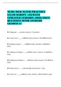 NURS MED MATH PRACTICE&NewLine;EXAM SCRIPT &lpar;NEWEST&NewLine;UPDATED VERSION&colon; 2026&sol;2027&rpar;&NewLine;QUESTIONS WITH ANSWERS&NewLine;GRADED A&plus;