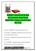 NUR 631 ADVANCED HEALTH ASSESSMENT EXAM COMPLETE PACKAGE DEAL