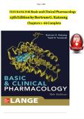 TEST BANK FOR Basic and Clinical Pharmacology 15th Edition by Bertram G&period; Katzung Chapters 1 - 66 Complete&NewLine;