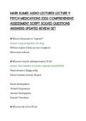 MARK KLIMEK AUDIO LECTURES LECTURE 9&NewLine;PSYCH MEDICATIONS 2026 COMPREHENSIVE&NewLine;ASSESSMENT SCRIPT SOLVED QUESTIONS&NewLine;ANSWERS UPDATED REVIEW SET&NewLine;