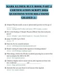 MARK KLIMEK BLUE BOOK PART 2&NewLine;CERTIFICATION SCRIPT 2026&NewLine;QUESTIONS WITH SOLUTIONS&NewLine;GRADED A&plus;&NewLine;