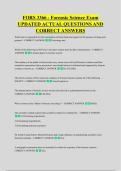 FORS 3366 - Forensic Science Exam &NewLine;UPDATED ACTUAL QUESTIONS AND &NewLine;CORRECT ANSWERS