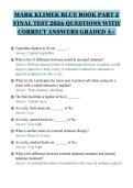 MARK KLIMEK BLUE BOOK PART 2&NewLine;FINAL TEST 2026 QUESTIONS WITH&NewLine;CORRECT ANSWERS GRADED A&plus;&NewLine;