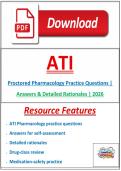 ATI Proctored Pharmacology &vert; Practice Questions&comma; Answers & Detailed Rationales