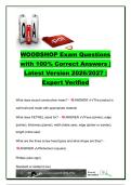 Woodshop Exam 2026&sol;2027 &vert; 25&plus; Questions & Answers &vert; FETWEL&comma; Lumber&comma; Band Saw&comma; Jointer&comma; Sanders & Wood Types