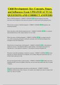 Child Development&colon; Key Concepts&comma; Stages&comma; &NewLine;and Influences Exam UPDATED ACTUAL &NewLine;QUESTIONS AND CORRECT ANSWERS