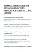 MARKETING AN INTRODUCTION 14TH&NewLine;EDITION EXAM REVIEW TESTED&NewLine;QUESTIONS WITH 100 PERCENT CORRECT&NewLine;ANSWERS