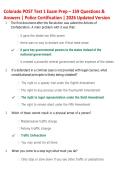 Colorado POST Test 1 Exam Prep 2026 &vert; 159 Questions and Answers &vert; Latest Update &vert; Police Certification Study Guide
