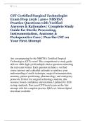 CST Certified Surgical Technologist &NewLine;Exam Prep 2026 &vert; 400&plus; NBSTSA &NewLine;Practice Questions with Verified &NewLine;Answers & Rationales &vert; Complete Study &NewLine;Guide for Sterile Processing&comma; &NewLine;Instrumentation&comma; Anatomy & &NewLine;Perioperative Care &vert; Pass the CST on &NewLine;Your First 