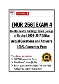 GCN&vert;NUR 256 Exam 1&comma;2&comma;3&4 &vert; Mental Health Nursing &vert; Galen College of Nursing &vert; 26&sol;27 Edition &lpar;PDF&rpar;