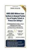 NURS 6565 Midterm Exam &vert; Synthesis in Advanced Practice Care of Complex Patients in Primary Care Settings I Questions And Answers 2026&sol;2027 Walden University