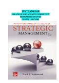 Test Bank for Strategic Management 6th Edition by Frank T&period; Rothaermel &vert; Questions and Answers 2027