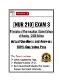 GCN&vert;NUR 210 Exam 3 &vert; Principles of Pharmacology &vert; Galen College of Nursing &vert; 26&sol;27 &vert;Q&A &lpar;PDF&rpar;