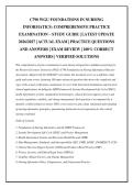 C790 WGU FOUNDATIONS IN NURSING INFORMATICS&colon; COMPREHENSIVE PRACTICE EXAMINATION &ndash; STUDY GUIDE &vert; LATEST UPDATE 2026&sol;2027 &vert; ACTUAL EXAM &vert; PRACTICE QUESTIONS AND ANSWERS &vert; EXAM REVIEW &vert; 100&percnt; CORRECT ANSWERS &vert; VERIFIED SOLUTIONS