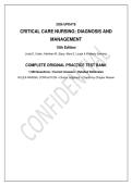 Test Bank for Critical Care Nursing&colon; Diagnosis and Management&comma; 10th Edition by Linda D&period; Urden&comma; Kathleen M&period; Stacy&comma; Mary E&period; Lough & Kimberly Sanchez &vert; 1&comma;500 Original NCLEX-RN&sol;NGN&comma; CCRN & PCCN Practice Questions&comma; Answers & Detailed Rationales &vert; Chapter-Align