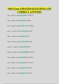Md3 Exam UPDATED QUESTIONS AND &NewLine;CORRECT ANSWERS