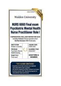 NURS 6660 Final exam Psychiatric Mental Health Nurse Practitioner Role I &vert; Questions And Answers 2026&sol;2027 Walden University