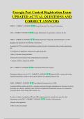 Georgia Pest Control Registration Exam &NewLine;UPDATED ACTUAL QUESTIONS AND &NewLine;CORRECT ANSWERS