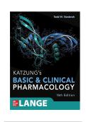 TEST BANK FOR Katzung's Basic and Clinical Pharmacology&comma; 16th Edition &lpar;Lange Medical Books&rpar; 16th Edition by Todd W&period; Vanderah&period;ISBN&colon;978-1260463309 COMPLETE GUIDE ALL CHAPTERS COVERED 100&percnt; VERIFIED A&plus; GRADE ASSURED&excl;&excl;&excl;&excl;&excl; NEW LATEST UPDATE&excl;&excl;&excl;&excl;&excl;