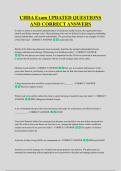 CHDA Exam UPDATED QUESTIONS &NewLine;AND CORRECT ANSWERS