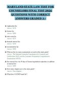 MARYLAND STATE LAW TEST FOR&NewLine;COUNSELORS FINAL TEST 2026&NewLine;QUESTIONS WITH CORRECT&NewLine;ANSWERS GRADED A&plus;&NewLine;