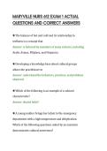 MARYVILLE NURS 612 EXAM 1 ACTUAL&NewLine;QUESTIONS AND CORRECT ANSWERS&NewLine;