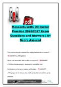 Massachusetts Oil Burner Practice Exam 2026&sol;2027 &vert; 51 Questions & Answers &vert; Combustion&comma; Oil Tanks&comma; Fuel Pumps&comma; Nozzles & Heating Systems &vert;