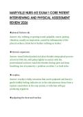 MARYVILLE NURS 612 EXAM 1 CORE PATIENT&NewLine;INTERVIEWING AND PHYSICAL ASSESSMENT&NewLine;REVIEW 2026&NewLine;