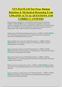 NTN FireTEAM Test Prep&colon; Human &NewLine;Relations & Mechanical Reasoning Exam &NewLine;UPDATED ACTUAL QUESTIONS AND &NewLine;CORRECT ANSWERS