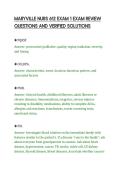MARYVILLE NURS 612 EXAM 1 EXAM REVIEW&NewLine;QUESTIONS AND VERIFIED SOLUTIONS&NewLine;