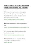MARYVILLE NURS 612 EXAM 1 FINAL PAPER&NewLine;COMPLETE QUESTIONS AND ANSWERS&NewLine;