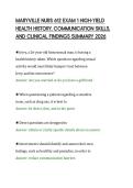 MARYVILLE NURS 612 EXAM 1 HIGH-YIELD&NewLine;HEALTH HISTORY&comma; COMMUNICATION SKILLS&comma;&NewLine;AND CLINICAL FINDINGS SUMMARY 2026