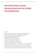 WGU C790 Foundations in Nursing Informatics Ultimate Exam Prep&colon; 192 Q&As with Verified Rationales