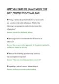 MARYVILLE NURS 612 EXAM 1 MOCK TEST&NewLine;WITH ANSWER RATIONALES 2026