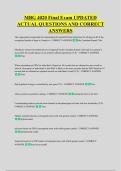 MBG 4020 Final Exam UPDATED &NewLine;ACTUAL QUESTIONS AND CORRECT &NewLine;ANSWERS