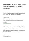 QUICKBOOKS CERTIFICATION EVALUATION&NewLine;2026 FULL SOLUTION VIEW AHEAD&NewLine;QUESTIONS