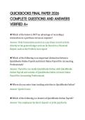 QUICKBOOKS FINAL PAPER 2026&NewLine;COMPLETE QUESTIONS AND ANSWERS&NewLine;VERIFIED A&plus;