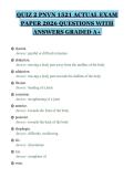 QUIZ 2 PNVN 1521 ACTUAL EXAM&NewLine;PAPER 2026 QUESTIONS WITH&NewLine;ANSWERS GRADED A&plus;