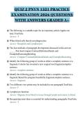 QUIZ 2 PNVN 1521 PRACTICE&NewLine;EXAMINATION 2026 QUESTIONS&NewLine;WITH ANSWERS GRADED A&plus;&NewLine;