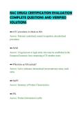 RAC DRUGS CERTIFICATION EVALUATION&NewLine;COMPLETE QUESTIONS AND VERIFIED&NewLine;SOLUTIONS&NewLine;