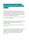 RAC DRUGS EXAM SCRIPT PREMIUM&NewLine;REVIEW SHEET TESTED QUESTIONS AND&NewLine;ANSWERS&NewLine;