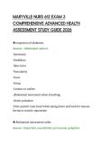 MARYVILLE NURS 612 EXAM 3&NewLine;COMPREHENSIVE ADVANCED HEALTH&NewLine;ASSESSMENT STUDY GUIDE 2026
